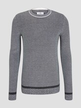 Fein gemusterter Pullover - Männer - black white birdseye jacquard Fein gemusterter Pullover - Männer - black white birdseye jacquard - 7 - TOM TAILOR