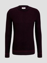Fein gemusterter Pullover - Männer - purple black birdseye jacquard Fein gemusterter Pullover - Männer - purple black birdseye jacquard - 7 - TOM TAILOR