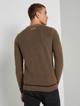 Fein gemusterter Pullover - Männer - black beige birdseye jacquard Fein gemusterter Pullover - Männer - black beige birdseye jacquard - 2 - TOM TAILOR