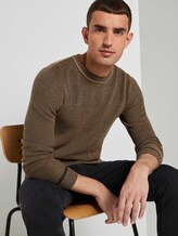 Fein gemusterter Pullover - Männer - black beige birdseye jacquard Fein gemusterter Pullover - Männer - black beige birdseye jacquard - 5 - TOM TAILOR