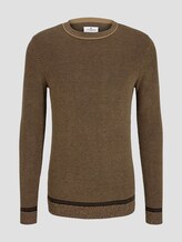 Fein gemusterter Pullover - Männer - black beige birdseye jacquard Fein gemusterter Pullover - Männer - black beige birdseye jacquard - 7 - TOM TAILOR