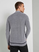 Fein gemusterte Strickjacke - Männer - black white birdseye jacquard Fein gemusterte Strickjacke - Männer - black white birdseye jacquard - 2 - TOM TAILOR