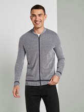 Fein gemusterte Strickjacke - Männer - black white birdseye jacquard Fein gemusterte Strickjacke - Männer - black white birdseye jacquard - 5 - TOM TAILOR