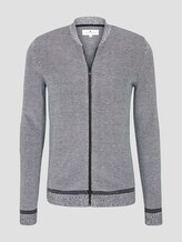 Fein gemusterte Strickjacke - Männer - black white birdseye jacquard Fein gemusterte Strickjacke - Männer - black white birdseye jacquard - 7 - TOM TAILOR