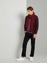 Fein gemusterte Strickjacke - Männer - purple black birdseye jacquard Fein gemusterte Strickjacke - Männer - purple black birdseye jacquard - 3 - TOM TAILOR