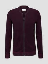 Fein gemusterte Strickjacke - Männer - purple black birdseye jacquard Fein gemusterte Strickjacke - Männer - purple black birdseye jacquard - 7 - TOM TAILOR