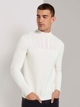 Stehkragen Pullover mit Strukturmuster - Männer - Light Marsmallow Stehkragen Pullover mit Strukturmuster - Männer - Light Marsmallow - 1 - TOM TAILOR
