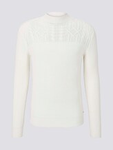 Stehkragen Pullover mit Strukturmuster - Männer - Light Marsmallow Stehkragen Pullover mit Strukturmuster - Männer - Light Marsmallow - 7 - TOM TAILOR