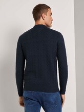 Trui met opstaande kraag met getextureerd patroon - Mannen - Sky Captain Blue Trui met opstaande kraag met getextureerd patroon - Mannen - Sky Captain Blue - 2 - TOM TAILOR