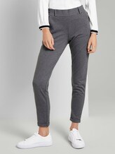 Gemusterte Loose Fit Hose - Frauen - dark grey herringbone Gemusterte Loose Fit Hose - Frauen - dark grey herringbone - 1 - TOM TAILOR