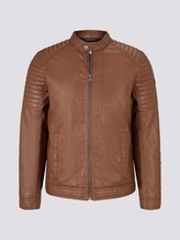 Bikerjacke mit Stehkragen aus Lederimitat - Männer - mid brown fake leather Bikerjacke mit Stehkragen aus Lederimitat - Männer - mid brown fake leather - 7 - TOM TAILOR