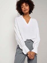 Lockere Bluse mit Ballonärmeln - Frauen - Whisper White Lockere Bluse mit Ballonärmeln - Frauen - Whisper White - 5 - Mine to five