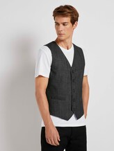 Strukturierte Weste - Männer - dark grey structure Strukturierte Weste - Männer - dark grey structure - 1 - TOM TAILOR
