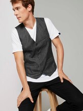 Strukturierte Weste - Männer - dark grey structure Strukturierte Weste - Männer - dark grey structure - 5 - TOM TAILOR