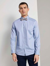 Fein gemustertes Hemd mit Schleife - Männer - light blue white structure Fein gemustertes Hemd mit Schleife - Männer - light blue white structure - 1 - TOM TAILOR