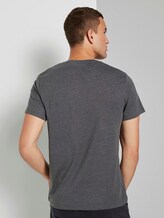 Basic T-shirt - Mannen - Dark Grey Melange Basic T-shirt - Mannen - Dark Grey Melange - 2 - TOM TAILOR