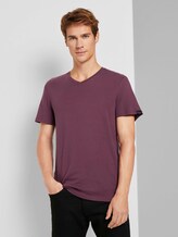 Basic Shirt mit V-Ausschnitt - Männer - Dusty Wildberry Red Basic Shirt mit V-Ausschnitt - Männer - Dusty Wildberry Red - 1 - TOM TAILOR