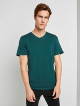 Basic Shirt mit V-Ausschnitt - Männer - Stroke Green Basic Shirt mit V-Ausschnitt - Männer - Stroke Green - 1 - TOM TAILOR