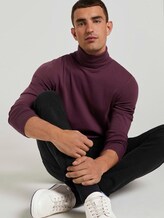 Basic Rollkragen Langarmshirt - Männer - Dusty Wildberry Red Basic Rollkragen Langarmshirt - Männer - Dusty Wildberry Red - 5 - TOM TAILOR