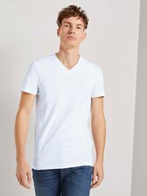 T-Shirt mit V-Ausschnitt - Männer - White T-Shirt mit V-Ausschnitt - Männer - White - 1 - TOM TAILOR Denim
