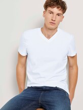 T-Shirt mit V-Ausschnitt - Männer - White T-Shirt mit V-Ausschnitt - Männer - White - 5 - TOM TAILOR Denim