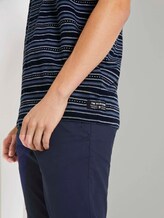 T-Shirt mit Streifenmuster - Männer - navy stripe mix jacquard T-Shirt mit Streifenmuster - Männer - navy stripe mix jacquard - 10 - TOM TAILOR Denim