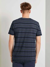T-Shirt mit Streifenmuster - Männer - navy stripe mix jacquard T-Shirt mit Streifenmuster - Männer - navy stripe mix jacquard - 2 - TOM TAILOR Denim
