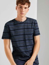 T-Shirt mit Streifenmuster - Männer - navy stripe mix jacquard T-Shirt mit Streifenmuster - Männer - navy stripe mix jacquard - 5 - TOM TAILOR Denim