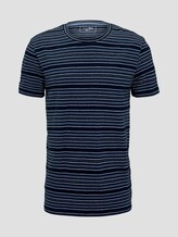 T-Shirt mit Streifenmuster - Männer - navy stripe mix jacquard T-Shirt mit Streifenmuster - Männer - navy stripe mix jacquard - 7 - TOM TAILOR Denim