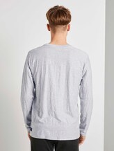 Shirt met lange mouwen en streeptextuur - Mannen - Light Stone Grey Melange Shirt met lange mouwen en streeptextuur - Mannen - Light Stone Grey Melange - 2 - TOM TAILOR Denim