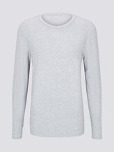 Shirt met lange mouwen en streeptextuur - Mannen - Light Stone Grey Melange Shirt met lange mouwen en streeptextuur - Mannen - Light Stone Grey Melange - 7 - TOM TAILOR Denim
