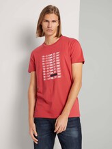 T-shirt met print met biologisch katoen - Mannen - Normal Red T-shirt met print met biologisch katoen - Mannen - Normal Red - 1 - TOM TAILOR Denim