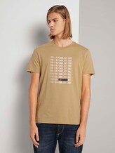 Print T-Shirt mit Bio-Baumwolle - Männer - lark beige Print T-Shirt mit Bio-Baumwolle - Männer - lark beige - 1 - TOM TAILOR Denim