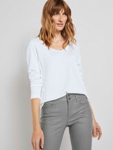 Langarmshirt mit V-Ausschnitt - Frauen - Whisper White Langarmshirt mit V-Ausschnitt - Frauen - Whisper White - 5 - TOM TAILOR