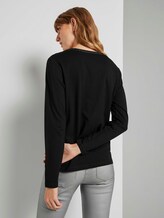 Langarmshirt mit V-Ausschnitt - Frauen - Deep Black Langarmshirt mit V-Ausschnitt - Frauen - Deep Black - 2 - TOM TAILOR