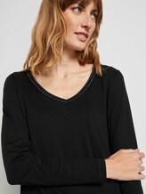 Langarmshirt mit V-Ausschnitt - Frauen - Deep Black Langarmshirt mit V-Ausschnitt - Frauen - Deep Black - 9 - TOM TAILOR