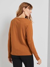 Langarmshirt mit V-Ausschnitt - Frauen - tawny brown Langarmshirt mit V-Ausschnitt - Frauen - tawny brown - 2 - TOM TAILOR