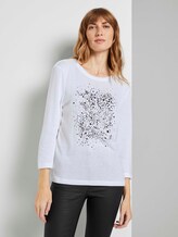3/4 Arm Shirt mit Print - Frauen - Whisper White 3/4 Arm Shirt mit Print - Frauen - Whisper White - 1 - TOM TAILOR
