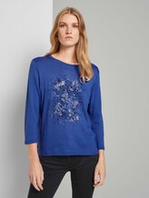 3/4 Arm Shirt mit Print - Frauen - deep ultramarine blue 3/4 Arm Shirt mit Print - Frauen - deep ultramarine blue - 1 - TOM TAILOR