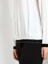 Shirt mit Rippbündchen im Materialmix - Frauen - Whisper White Shirt mit Rippbündchen im Materialmix - Frauen - Whisper White - 10 - TOM TAILOR