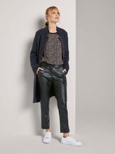 Shirt mit Rippbündchen im Materialmix - Frauen - black tree design Shirt mit Rippbündchen im Materialmix - Frauen - black tree design - 3 - TOM TAILOR