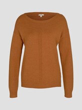 Strickpullover mit U-Boot Ausschnitt - Frauen - tawny brown melange Strickpullover mit U-Boot Ausschnitt - Frauen - tawny brown melange - 7 - TOM TAILOR