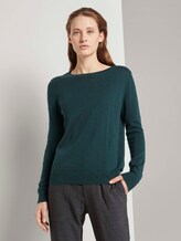 Gepunkteter Strickpullover - Frauen - Deep Green Lake Gepunkteter Strickpullover - Frauen - Deep Green Lake - 1 - TOM TAILOR Denim