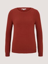 Gepunkteter Strickpullover - Frauen - Rust Orange Gepunkteter Strickpullover - Frauen - Rust Orange - 7 - TOM TAILOR Denim
