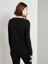 Gepunkteter Strickpullover - Frauen - Deep Black Gepunkteter Strickpullover - Frauen - Deep Black - 2 - TOM TAILOR Denim