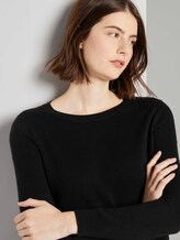 Gepunkteter Strickpullover - Frauen - Deep Black Gepunkteter Strickpullover - Frauen - Deep Black - 9 - TOM TAILOR Denim