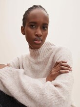 Langer Stehkragen Pullover - Frauen - cozy beige melange Langer Stehkragen Pullover - Frauen - cozy beige melange - 9 - TOM TAILOR Denim