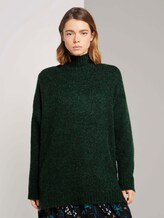 Langer Stehkragen Pullover - Frauen - deep green melange Langer Stehkragen Pullover - Frauen - deep green melange - 1 - TOM TAILOR Denim