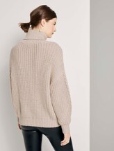 Rollkragenpullover mit Strickmuster - Frauen - soft beige Rollkragenpullover mit Strickmuster - Frauen - soft beige - 2 - TOM TAILOR Denim