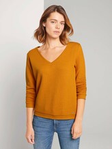 Strukturiertes Sweatshirt - Frauen - orange yellow Strukturiertes Sweatshirt - Frauen - orange yellow - 1 - TOM TAILOR Denim